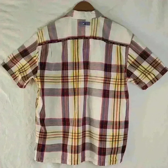Vintage Y2K Tommy Hilfiger Jeans Plaid Short Sleeve Button Down Shirt sz XL - Picture 5 of 9